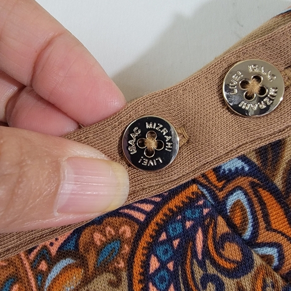 NEW ESTATE By Isaac M Brown Paisley High-neck Blouse Sz M Long Sleeve Fall Boho - Picture 5 of 12